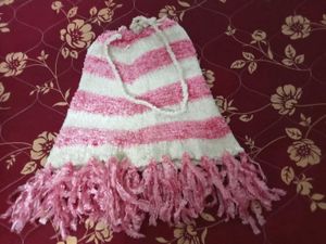 Striped pink woollen skirt for girls
