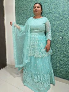 Elegant Teal Embroidered Lehenga Choli