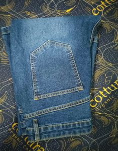 Flared Blue Denim Jeans