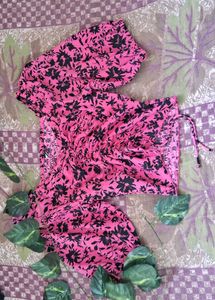 Chic Pink Floral Print Top