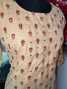 Peach Printed Kurta