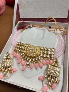 Pink Pearl Dabbi KUNDAN CHOKER Set