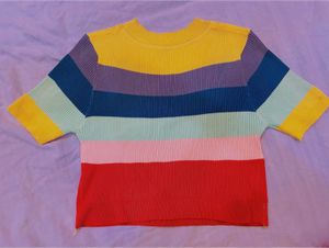 Colorful Striped Knit Top