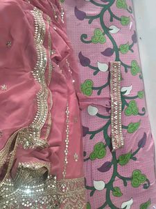 XXL Designer Fully Stitched Stunning Pink Lehenga