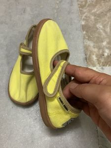 Yellow Canvas Mary Jane Shoes