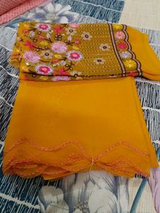 Siffon Saree With Work Blouse