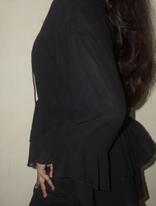 Flowy Black Tiered Blouse