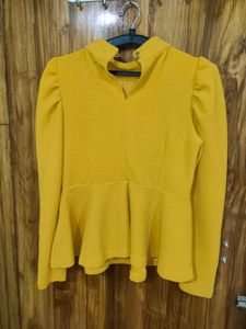 Stylish Yellow Peplum Top from Lime Road