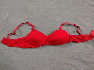 red & black paded bra