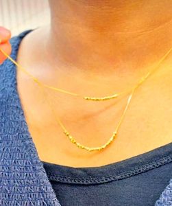 Double Layer 18kt Gold Necklace With Proper Bill