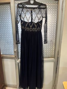 STREET 9 Navy Blue Embellished Maxi Dress