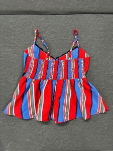 Striped Peplum Camisole Top