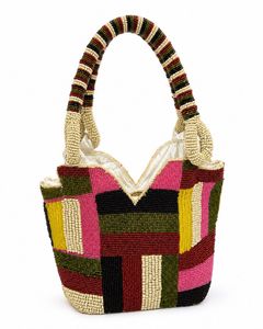 Boho Beaded Patchwork Clutch Bag