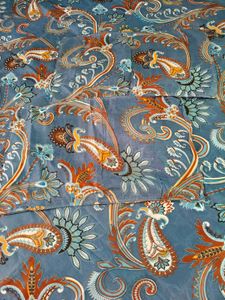 Blue Paisley Print Bed Sheet