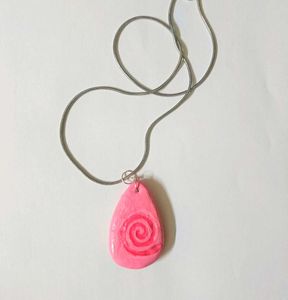 Handmade Pink Swirl Pendant Necklace