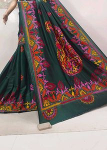 Hand Kantha Embroidery Saree