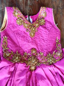 Pink Embellished stone&beads  studded Party Dress