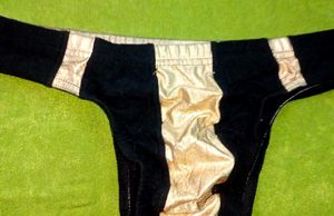 Vintage Black &amp; Gold thong