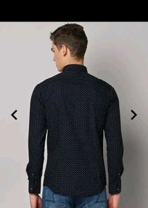 Classic Navy Polka Dot Button-Up Shirt