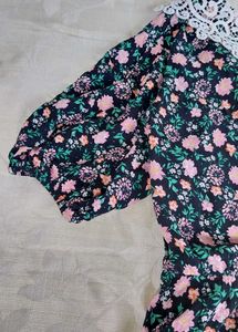 Floral Lace Collar Mini Dress