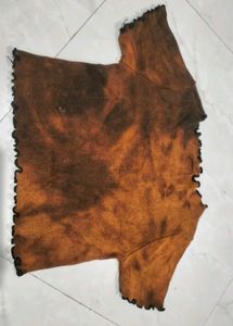 Brown Tie-Dye Heart Cropped Top