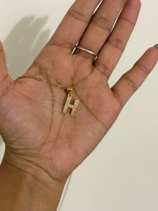 Sparkling 'H' Initial Necklace