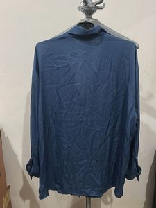 Chic Blue Silky Shirt