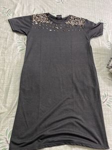 Grey Imported Knee Length Dress