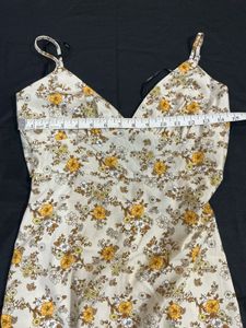 FOREVER 21 Floral Print Midi Dress with Spaghetti