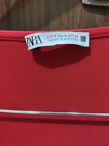 Zara Red Wrap Top