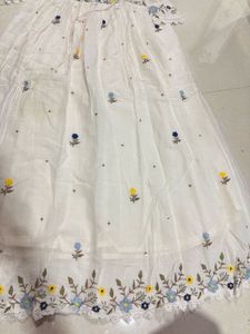 White Embroidered Anarkali Gown