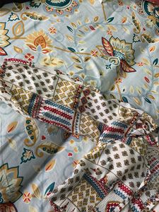 Boho Patchwork Off-Shoulder Top