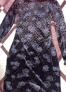 Floral Velvet Long Sleeve Dress
