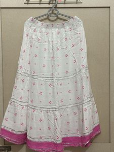 Pink Floral Ethnic Skirt