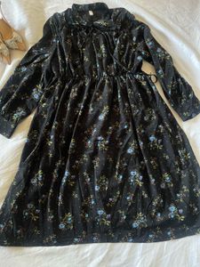 Black Floral Midi Dress