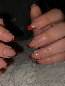 Red cat eye press on nails