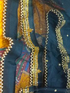 Designer Blouse with attached cape  Gol