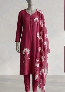 Elegant Floral Print Kurta Set