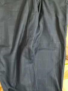 Kid's Navy Blue Checked Trousers