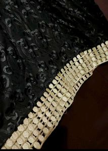 Black Golden Work Suit Salwar With Dupatta 42 Bust