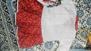 boys White Dhoti with Red Border kurta and topi