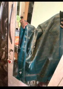 Beautiful Teal &amp; Gold Banarasi Dupatta