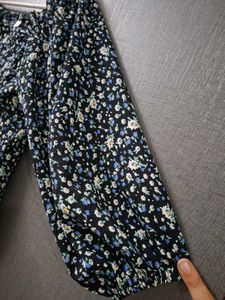 Chic Floral Print Square Neck Top