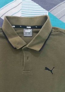 Puma Men's Khaki Polo T-Shirt