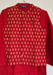 Boys Red Ethnic Kurta Set