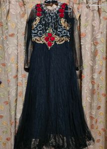 Elegant Black Embroidered Gown