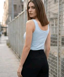 Light Blue V-Neck Tank Top