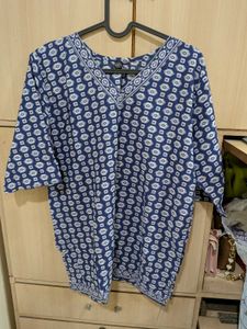 XXL Stylish Blue Printed Kurta