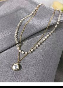 Layered Pearl &amp; Charm Necklace