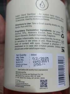 Inatur Aloe Hand Sanitizer - 500ml